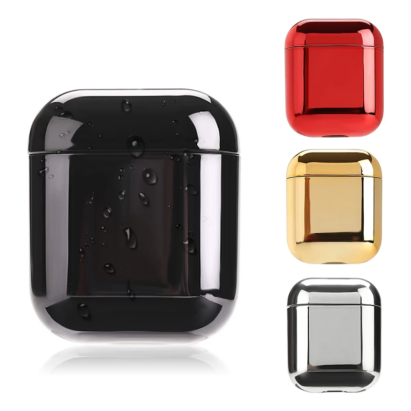 Защитные чехлы для Apple Airpods 2 1 гальванический ПК Bling Gold чехол для наушников Airpods 2 1 аксессуары чехол Coque Capa