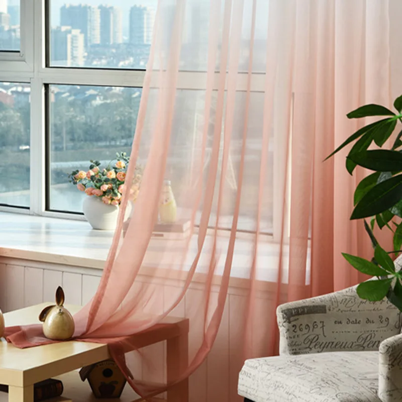 Color 2 Tulle Шторы с градиентным рисунком, вуаль, серое окно, современные, для гостиной, занавески, тюль, отвесная ткань, Rideaux Cortinas WP185-50 - Цвет: Color 2 Tulle