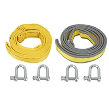 4 м 8 тонн высокопрочный автомобильный прицеп буксировочный трос восстановление буксировочный ремень плоский слинг с u-образными крючками для автомобиля грузовика прицепа внедорожника