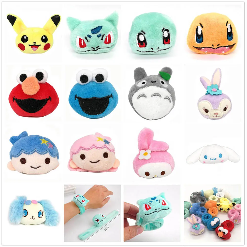 20/лот Charmander Bulbasaur Squirtle Slap Elmo маленький близнец звезда белый медведь набивной Slap Браслет повязка на голову рождественские игрушки - Цвет: Mix Up 20pcs