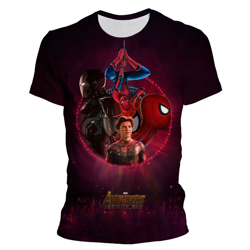 Мужская одежда Marvel футболка с коротким рукавом и 3D-принтом Человек-паук дышащая