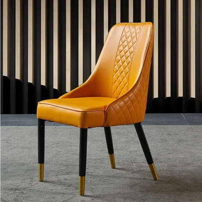 Европейский Золотой PU стул для дома, гостиной, столовой, сада, табурет, мебель для отеля, отдыха, гостиной, вечерние, банкетный зал, RU - Цвет: Цвет: желтый