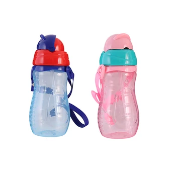 

Newborn Cups Baby Water Feeding Bottle With Straw Portable Cartoon Save Cups Sports Bottles 300 ML Baby Feeding Cups