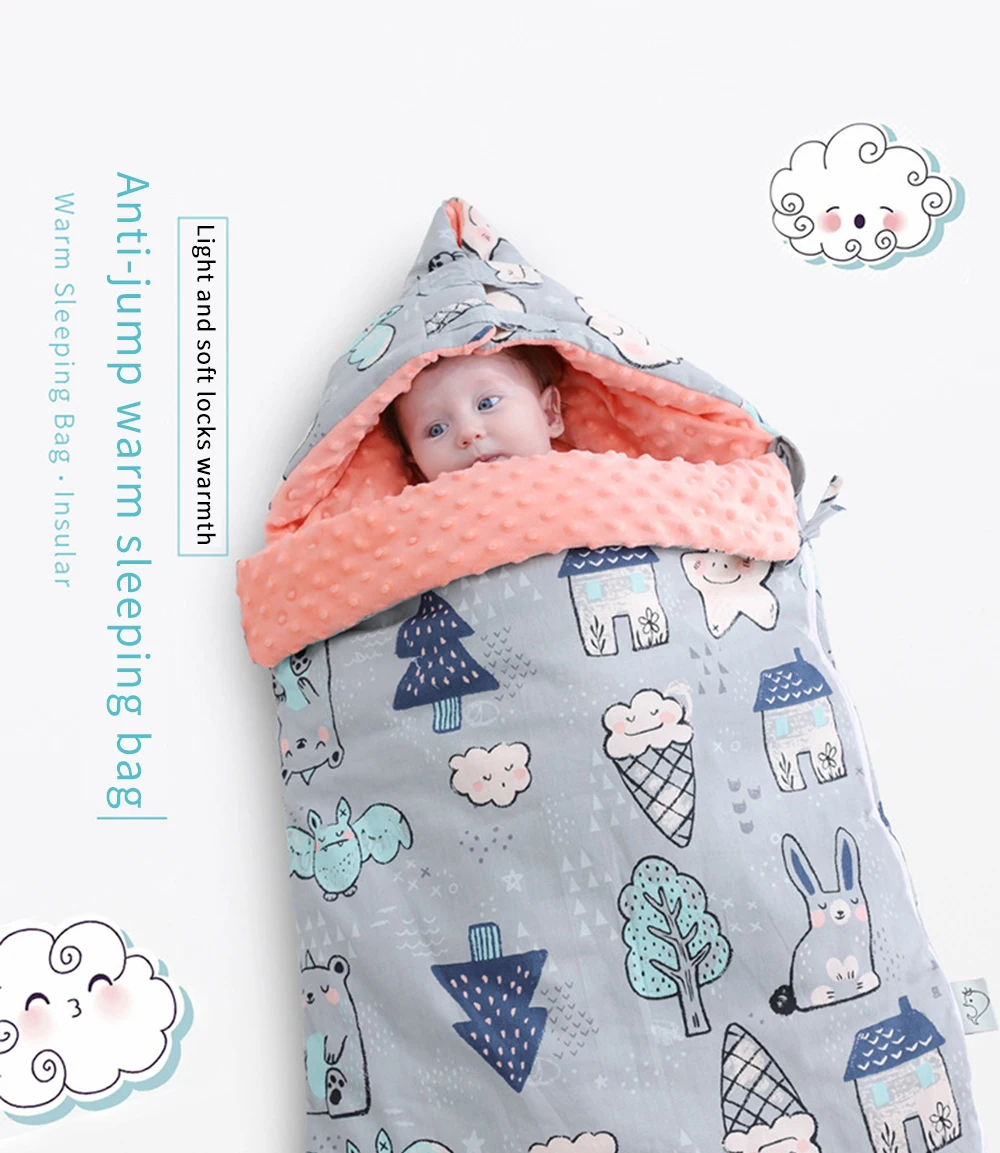 Детские носки на осень и зиму, утепленная двойного назначения для новорожденных держит ребенка Горох Фасоль одеяло Спальный мешок трансграничной