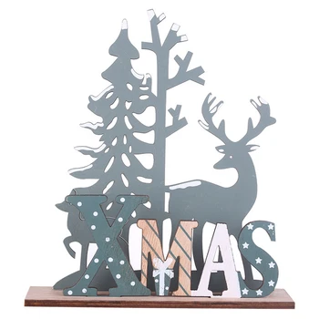 

Natural Wood DIY Christmas Decoration Tree Deer Pattern Table Craft Ornament Xmas New Year Party Home Decor Supplies 63064