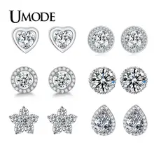 UMODE, серьги-гвоздики в форме груши, циркония, капли воды, для женщин, модные ювелирные изделия, Brincos Pendientes Mujer Moda Oorbellen AUE0026