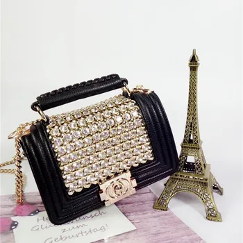 

Rhinestone Bag Women 2020 Summer New Diamond Riveting Nail Messenger Bag Graceful Chain Bag Rhinestone Shoulder Bag