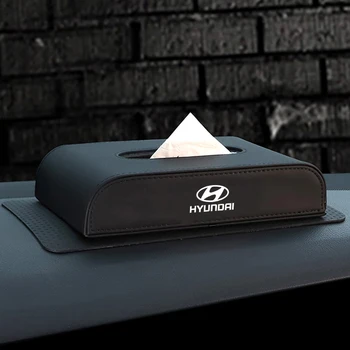 

1pcs Fashion Car Style PU Quality Tissue Box for Hyundais Santa Fe Sonata Solaris Azera Creta I30 Ix25 Tucson IX35 Car Styling