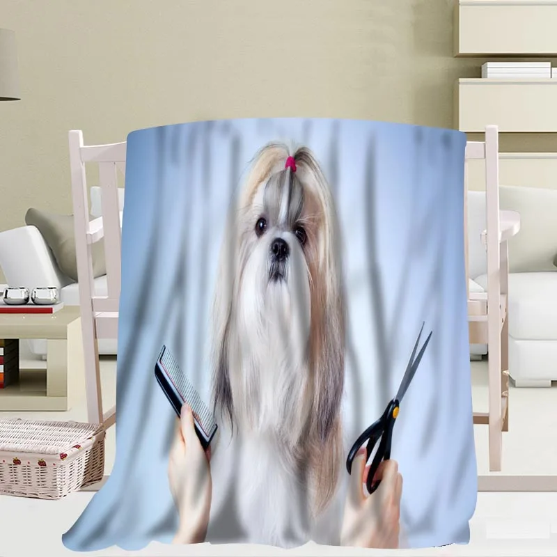 Новое поступление, Shih Tzu, одеяла для собак, 3D печать, мягкое одеяло для дома/дивана/постельных принадлежностей, переносное, для взрослых, для путешествий, одеяло - Цвет: 13