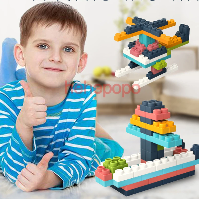 

Soft Plastic Building Blocks Large Particles Assembled Building Blocks Morandi Environmental Protection Children Educational Toy