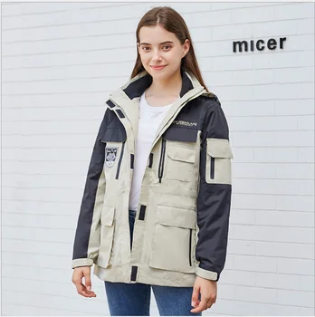 

2019 Couples Jacket Two Sets Of Outdoor Multi-Pocket Plus Cotton Liner Windproof Warm Three-in-One Jacket Free Shipping