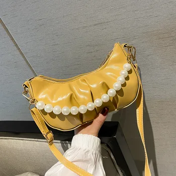 

Net red envelope 2020 new trend line French armpit bag baguette bag fold shoulder messenger bag women leather handbags