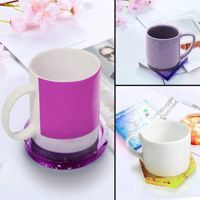 Diy Coaster силиконовая форма 6 шт. Coaster смолы формы квадратный шестигранный круг восьмиугольник форма сердечко для смолы Бетон цемент домашний декор