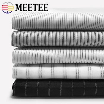 

Meeetee 100/200X150cm Polyester Taffeta Stripe Fabric for Luggage Lining Decorative Cloth Suit Jacket Garment Lined Sew Fabric