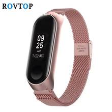 Rovtop металлический умный браслет из нержавеющей стали ремешок для Xiaomi mi 3 4 ремешок на запястье браслет ремешок для mi Band 4 3 Z2