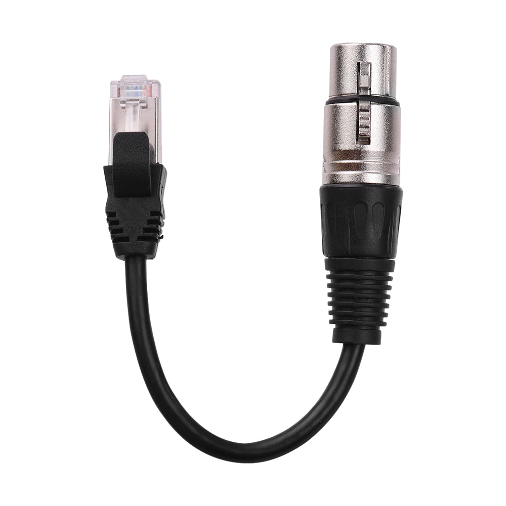 RJ45 мужской сетевой разъем для 3-Pin Mini XLR Женский удлинитель DMX512 кабель для сцен и студий кабели провода серебро Цвет