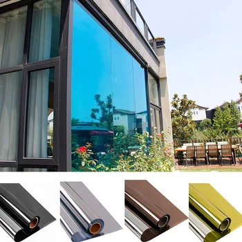 

SUNICE Window Tint Privacy One Way Mirror Film House Home Glass Decorative Stickers Easily Installation Heat Block Window Film