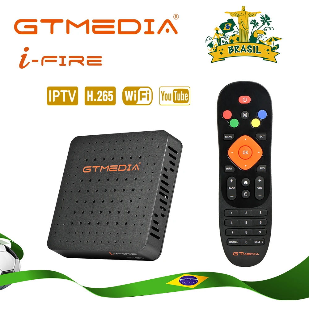 Brazylia GTMedia Ifire IPTV box cyfrowy dekoder telewizor z dostępem do kanałów dekoder FULL HD 1080P (H.265) wbudowany moduł WIFI IPTV box wsparcie M3U Brazylia GTMedia Ifire IPTV box cyfrowy dekoder telewizor z dostępem do kanałów dekoder FULL HD 1080P (H.265) wbudowany moduł WIFI IPTV box wsparcie M3U