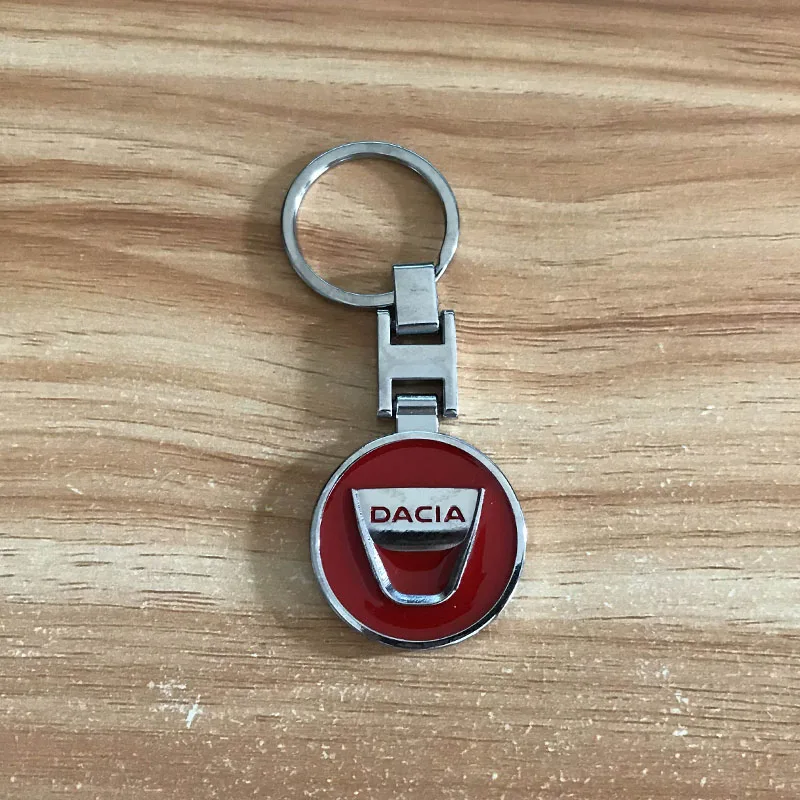 Металлический двухсторонний брелок для DACIA эмблема стиль черный для Dokker Logan Sandero автомобильный брелок авто аксессуары украшения
