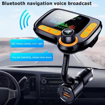 

1pc C86 QC 3.0 Quick Charging Dual USB Charger Car Kit Bluetooth 5.0 Hands-free FM Transmitter Modulator MP3 Player with Display
