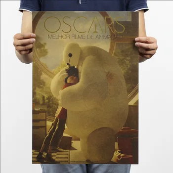 

Big Hero 6 Baymax Vintage Kraft Paper Movie Poster Map School Wall Office Decoration Wall Decals Art DIY Retro Decor Prints