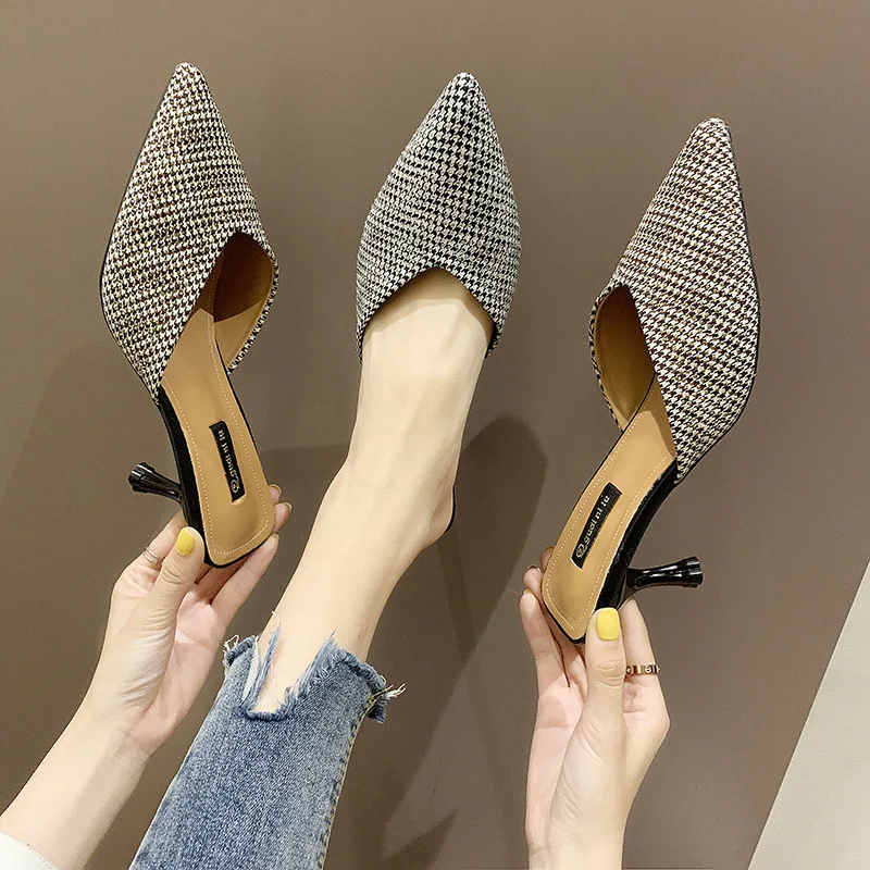 

Europe And America 2019 Spring And Summer New Style Outer Wear Slipper Women's Korean-style Fashion Pointed Women's Closed-toe S