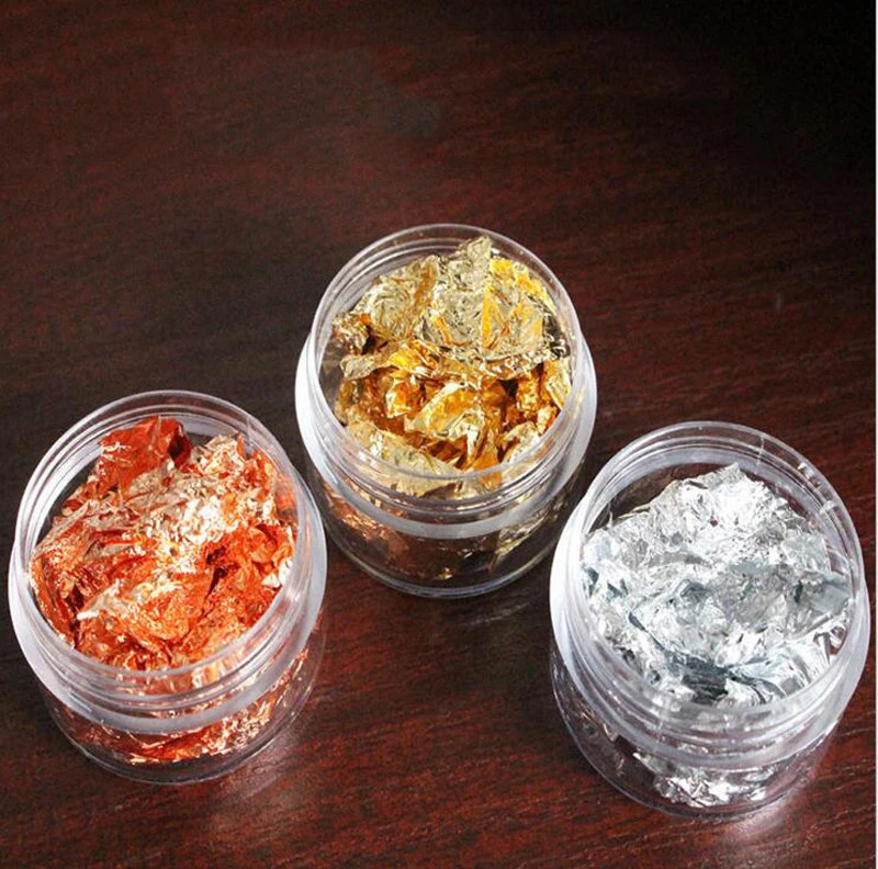 

3Jar/set 3D Nail Art Transfer Stickers Metallic (Gold&Rose Gold&Silver) Nail Foil Sticker Nail Tips Decorations Water Decals