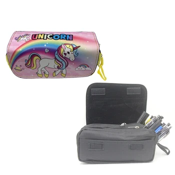 

Cute Pencilcase Unicorn BagNew Unicorn Double Pen Bag Double Zipper Cartoon Cute Rainbow Horse School Stationery Bag