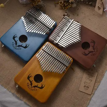 

17 Key EQ Kalimba Mahogany Thumb Piano Kalimba Finger Piano Instrument with Electric Pickup Tuner Hammer Beginner Music Learning