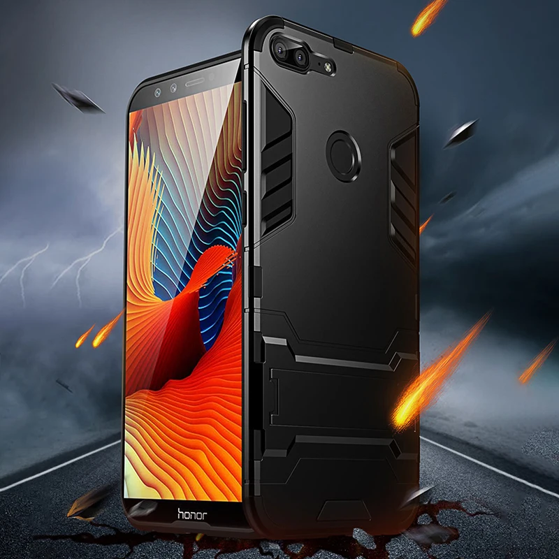 Чехол для Huawei Honor 9 Lite, ударопрочный чехол из ТПУ+ ПК, жесткий пластик с подставкой, двойной гибридный Чехол для Huawei Honor 9 Lite