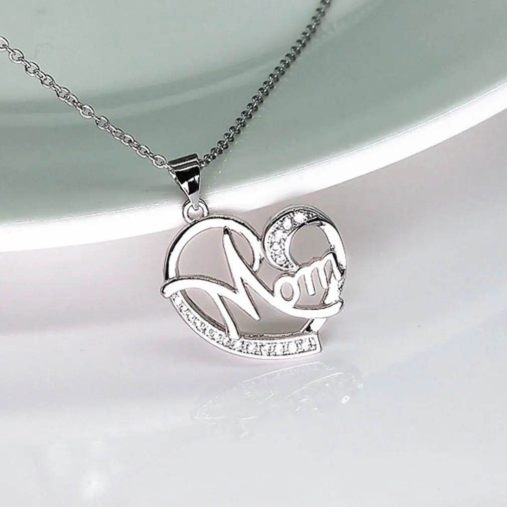 1 pcs Loving Mom Necklace Platinum 