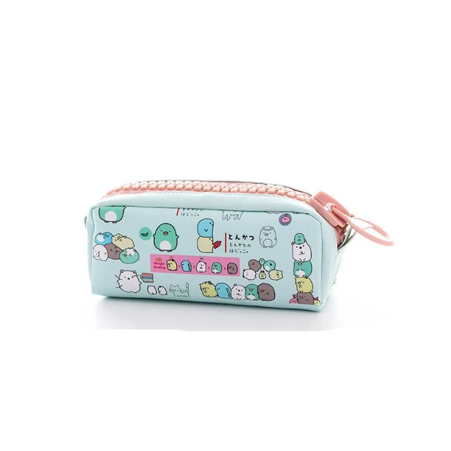 Cute Sumikko Gurashi Pencil Bag for School Big Capacity Pencil Case Creative Stationery Pouch Estuche School Office Supply Zakka - Color: Blue
