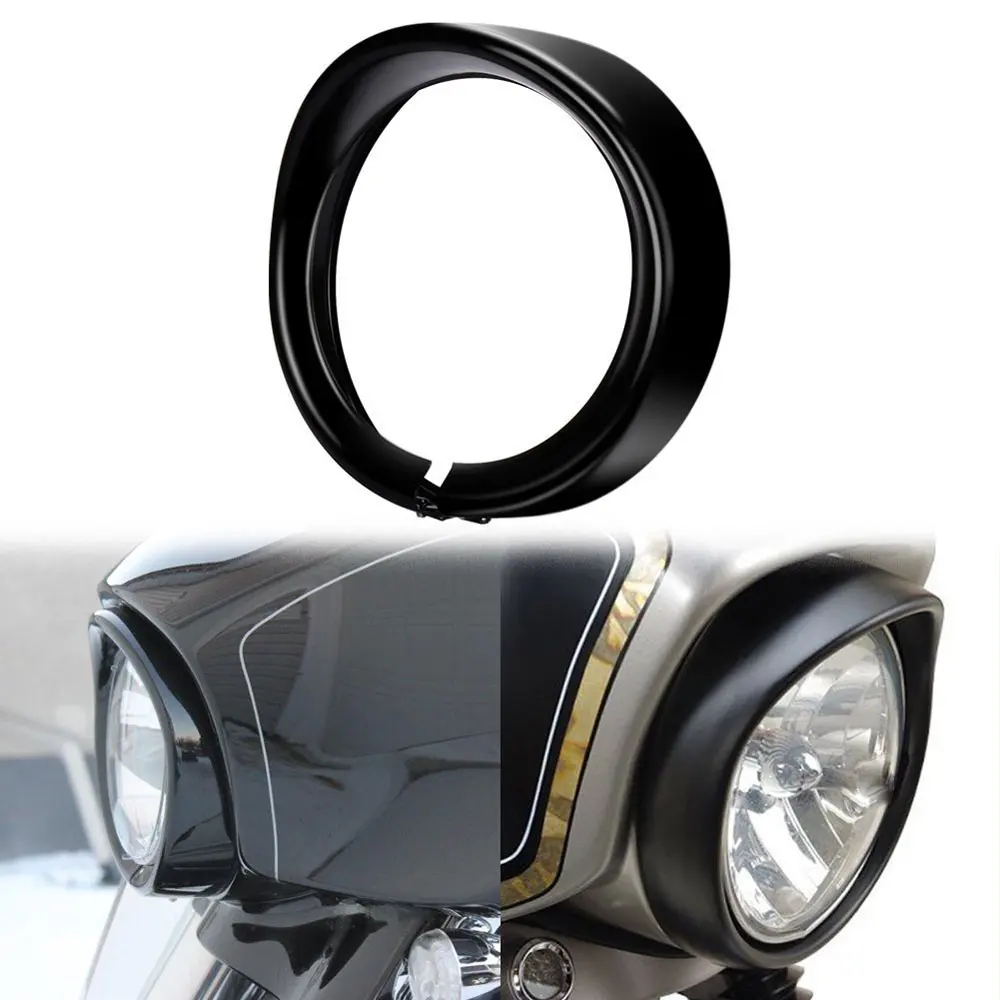 Для Harley Touring Road King Electra Glide 7 дюймов черный/Хромированный головной светильник налобный фонарь кольцо 4,5 дюймов противотуманный светильник кольцо