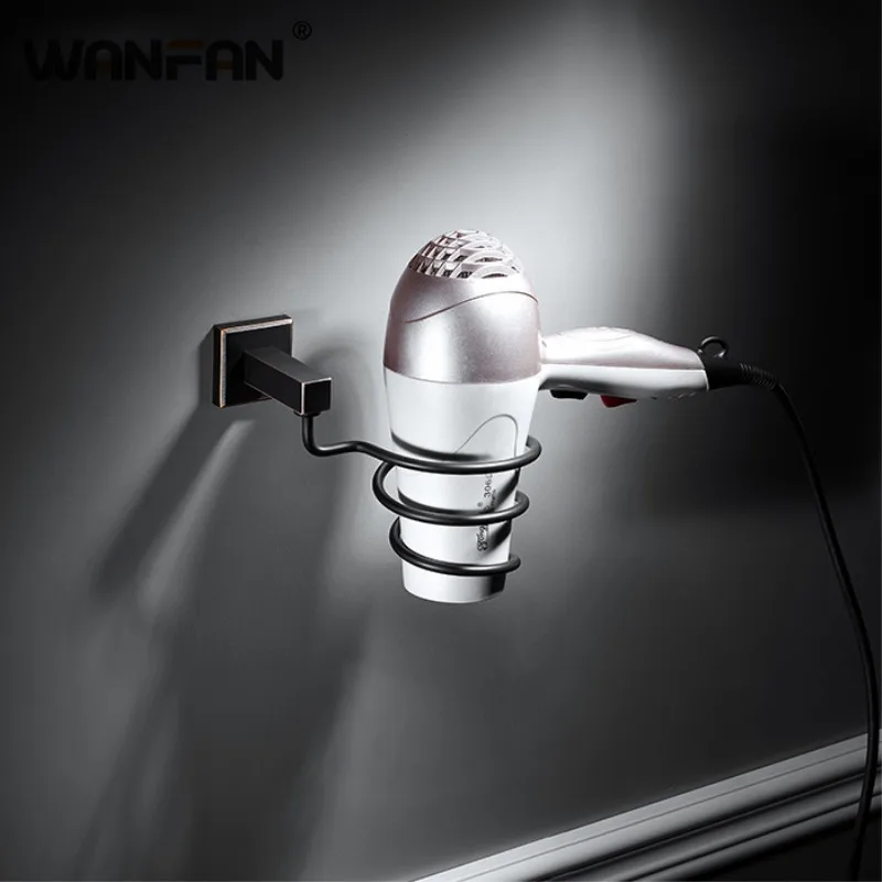 Современные полки для ванной комнаты черное настенное крепление Фен стойка