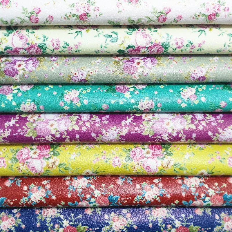 

1PCS A4 SIZE 21X29cm Alisa Glitter Vinyl For Bows, Printed Flowers Leather Fabric for Bow DIY J67A
