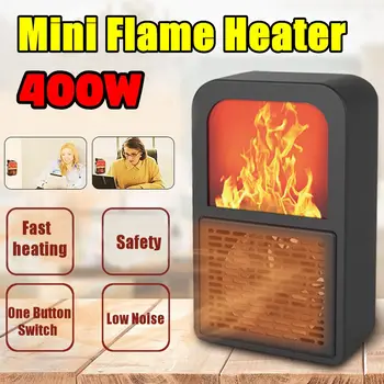 

220V 400W Mini Electric Wall-outlet Flame Heater in Air Warmer PTC Ceramic Heating Stove Radiator Household Wall Handy Fan