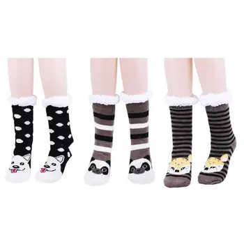 

Womens Winter Warm Fuzzy Slipper Socks Cartoon Animal Stripes Thermal Hosiery Y1AC