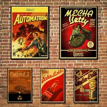 Fallout 4 5 póster del juego Vintage póster de papel pared pintura pegatinas de pared para sala de estar hogar Café bar