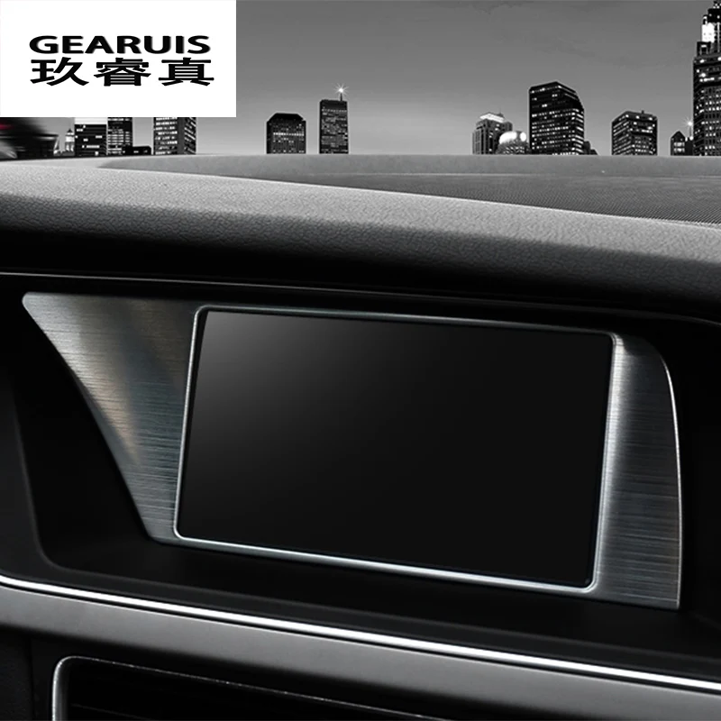 Автомобильный стайлинговый центр контроль навигации защита экрана Чехлы наклейки отделка панели для Audi A4 B8 A5 интерьер авто аксессуары