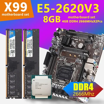 شراءVEINEDA X99 اللوحة مجموعة Lga 2011 V3 مع زيون E5 2620 V3 وحدة المعالجة المركزية 8GB 2666MHz 2 قطعة 4gb DDR4 الذاكرة
