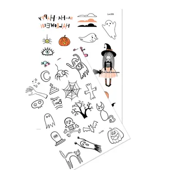

5PCS Halloween Luminous Tattoo Ghost Taty Kids Fake Tattoo Witch Glowing in Dark Waterproof Temporary Tattoo Stickers