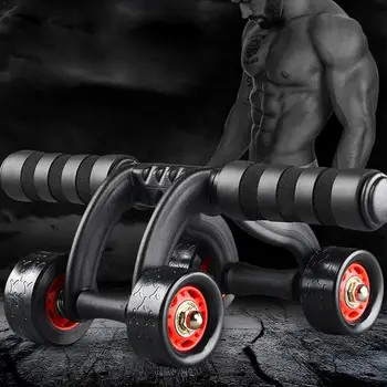 

Fitness Abdominal Wheel AB Roller With Mat Abdominal 4 stable Exercise Muscle For Fitness Training Equipment wheels Trainer I2M4