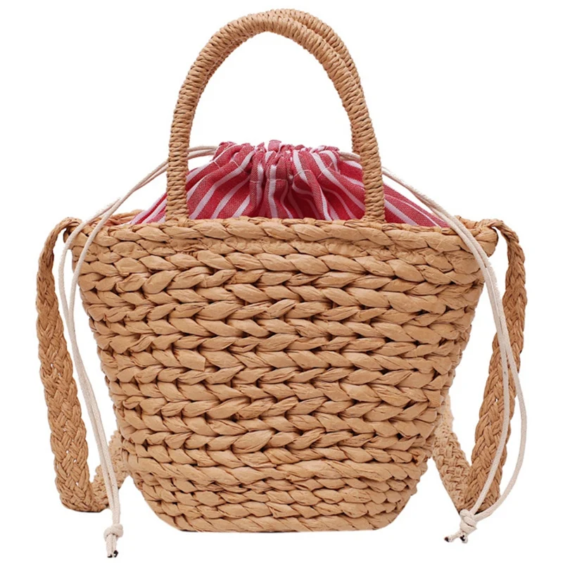 

ABZC-New Summer Straw Woven Woven Bag Women'S Small Fresh Woven Beach Messenger Bag