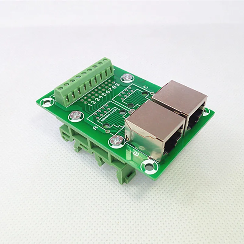 RJ45 8P8C под прямым углом Jack2-Way бусина Breakout Board клеммный блок разъем. | Обустройство