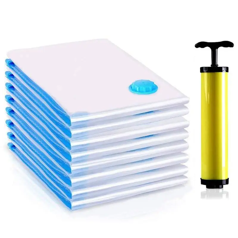 

Premium Vacuum Bag, 6 Pack Vacuum Bag Clothes include Air Pump for travel, Perfect for clothes, bed linen, down jackets, towels,