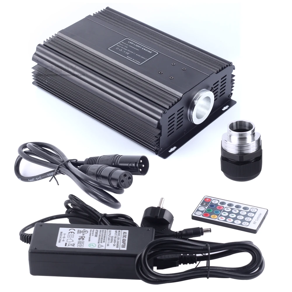 DMX 75W RGB LED Fiber Optic Engine Driver+28key RF Remote controller for all kinds fiber optics