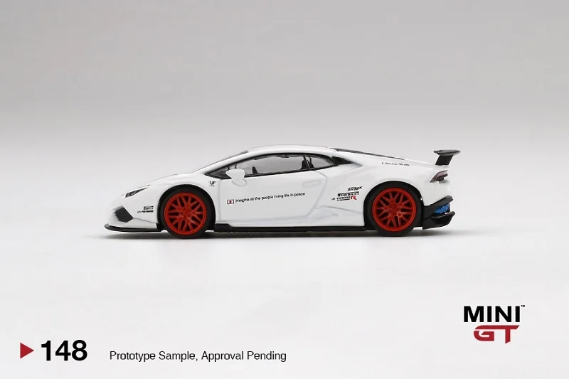 MINI GT 1:64 LBWK LB работает Lambo Huracan ver1 белый с красной полосой RHD/LHD MINIGT TSM литая модель