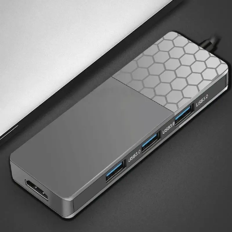 YC750 USB C концентратор адаптер из алюминиевого сплава высокоглянцевый акрил оболочки Мульти 3 USB3.0+ HDMI 4K type-C концентратор с TF карты памяти PD слот