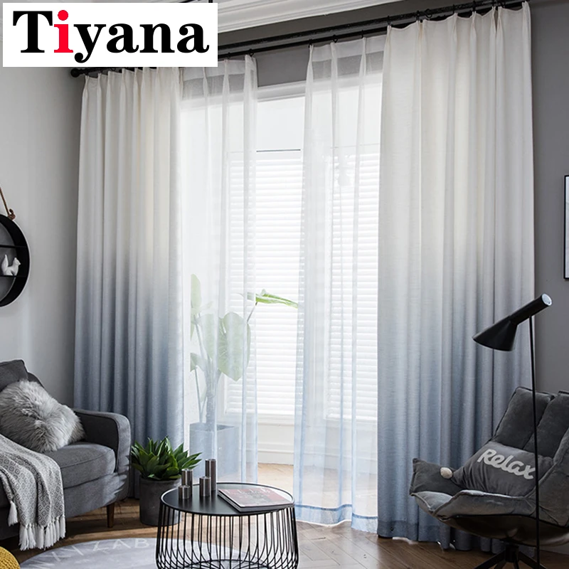 Tiyana качественные градиентные цветные полузатененные занавески s для гостиной, спальни, домашнего украшения, свадебная ткань для штор P185X