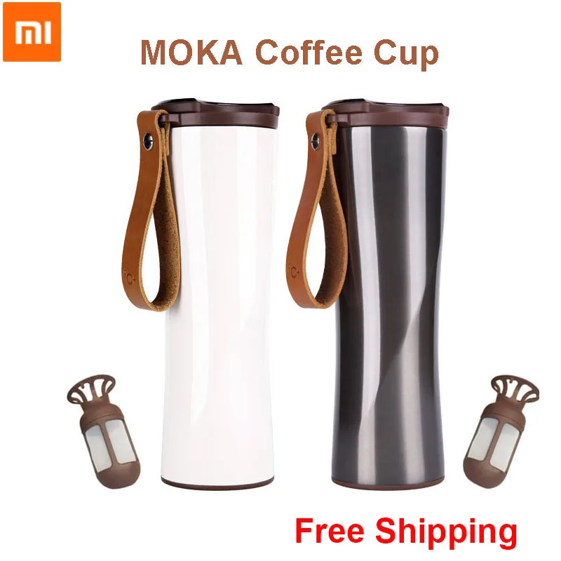 Умная кофейная чашка Xiaomi Kiss kiss fish Moka из нержавеющей стали термовакуумная бутылка